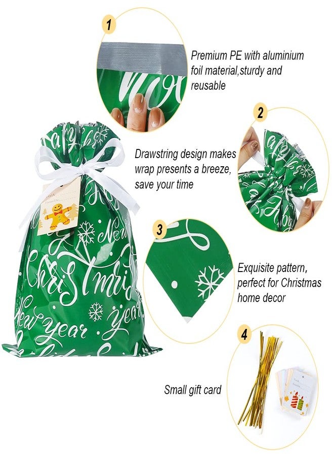 YQL Christmas Drawstring Gift Bags Assorted Sizes,30PCS Wrapping Bags Christmas Gift Sacks Xmas Goodie Bags for Birthday Holiday Party Favor - Image 3